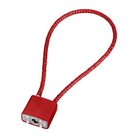 Lock with steel cable Partizan Tactical LC85 Red