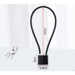 Lock with steel cable Partizan Tactical LC170 Black