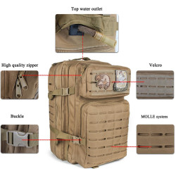 Taktický batoh 40 l se systémem Molle Laser Cut (BPT9-40) Coyote