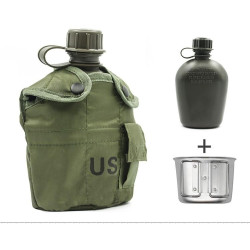 Polní láhev o objemu 1l s ALU miskou KT-1000 Olivová