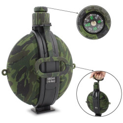 Skládací lahev s karabinou KT-580 Camo Green