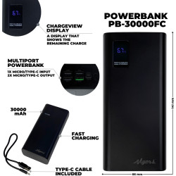 Powerbanka Myers Power 30000mAh PB-30000FC